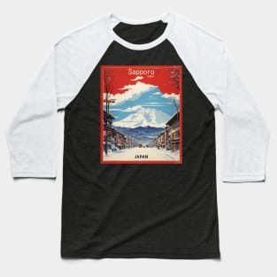 Sapporo Japan Vintage Poster Tourism Baseball T-Shirt